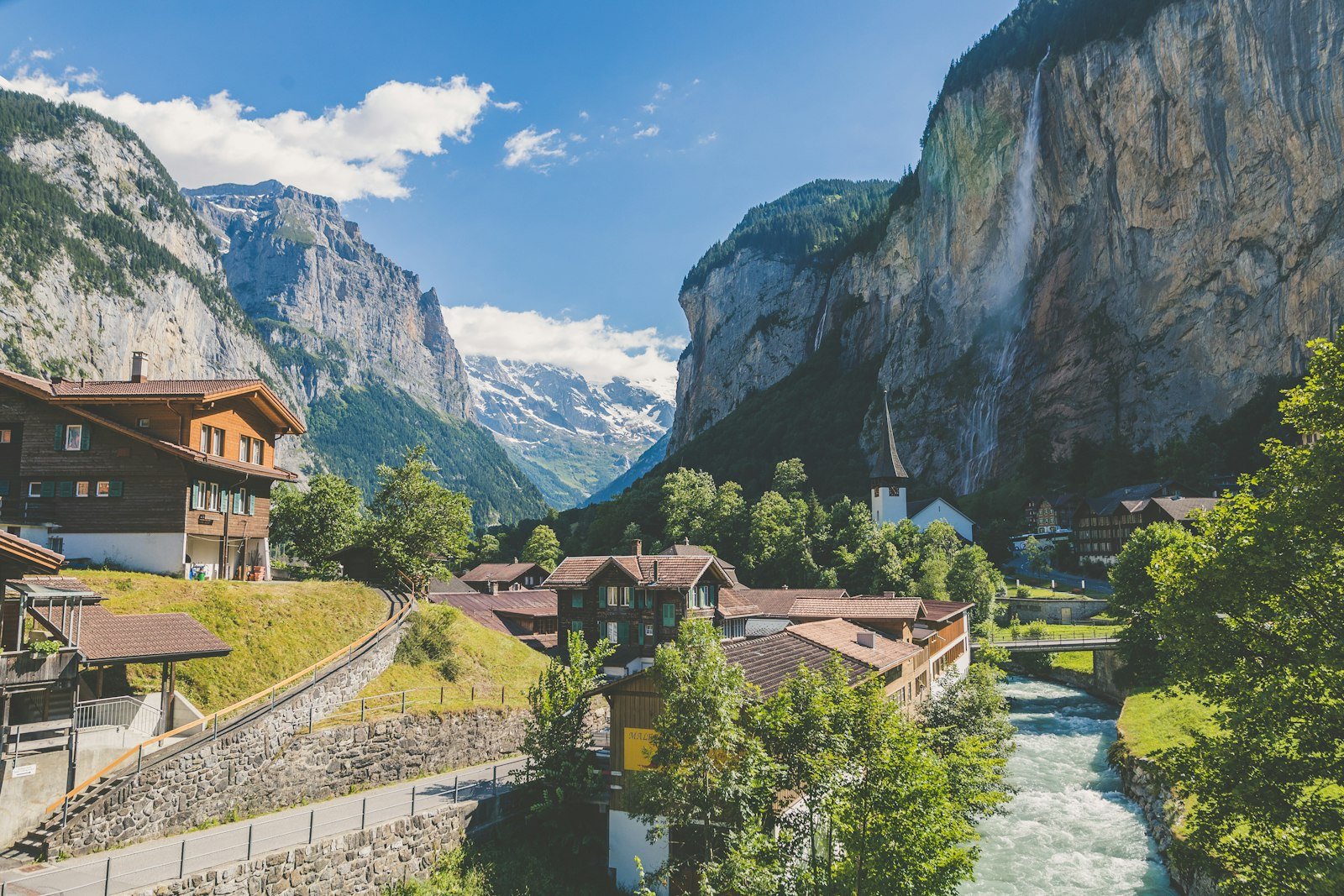 A scenic alpine valley destination